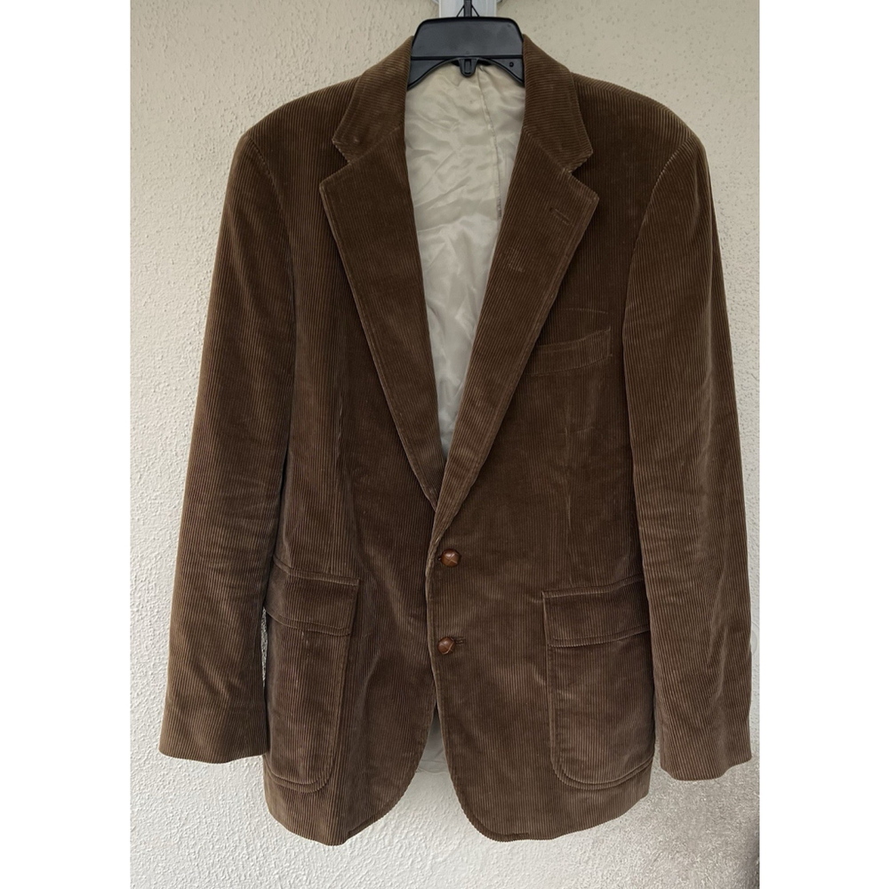 VTG Polo University Club Ralph Lauren Mens 43L Corduroy Blazer Jacket Brown